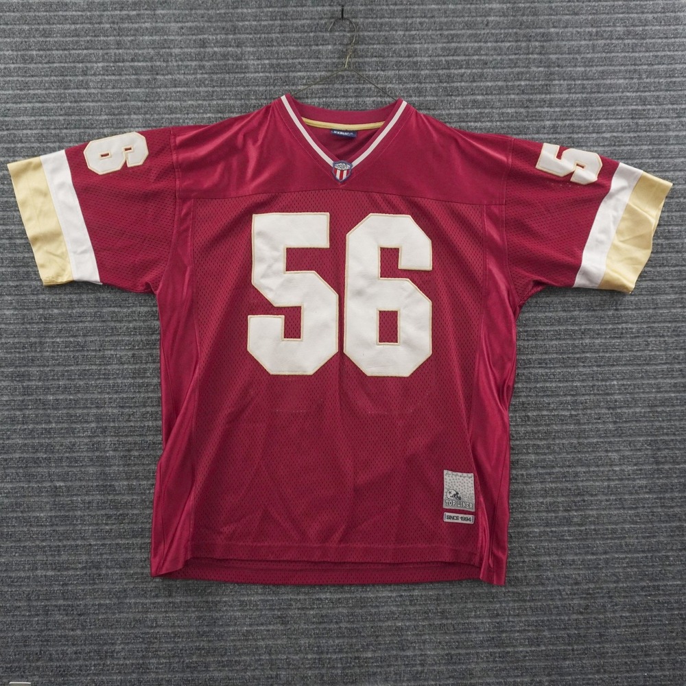 Vintage Delf Football Jersey Mens XL Burgundy Mesh Number 56 Athletic